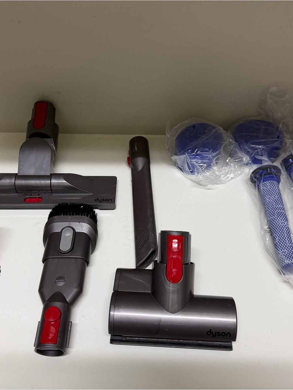 Dyson Gray and Red Vacuum Tool Set